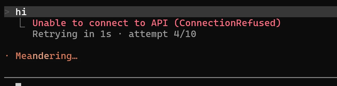 Unable to connect to API (ConnectionRefused)
